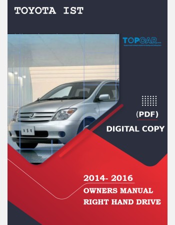 toyota ist 2014 2015 2016 owners manual in english